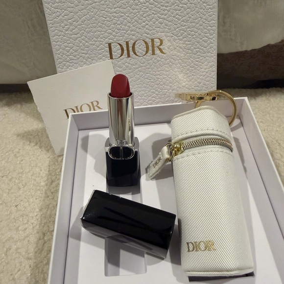 Dior Accessories - Dior Red Lipstick  and White Case